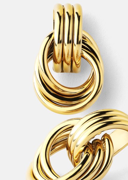Pendiente Unity Loop - 18k Chapado en oro