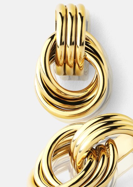 Pendiente Unity Loop - 18k Chapado en oro