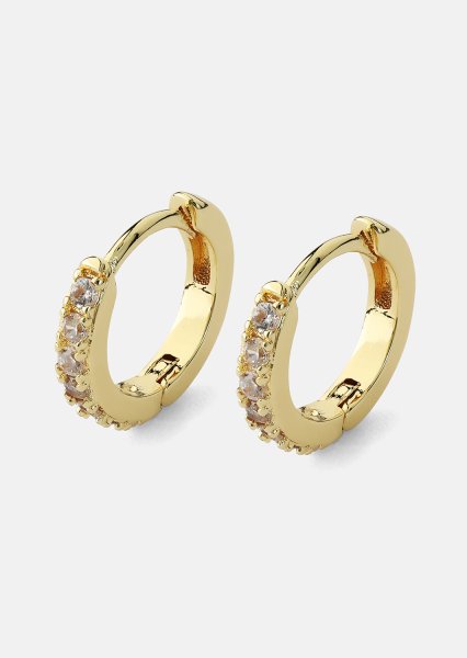 Pendientes Crystal Hoops - 18k Chapados en oro