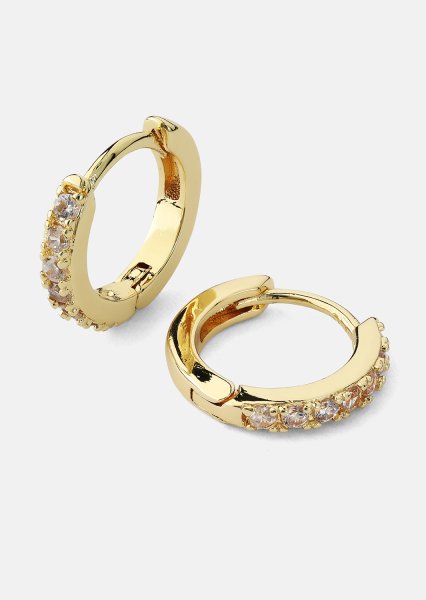 Pendientes Crystal Hoops - 18k Chapados en oro