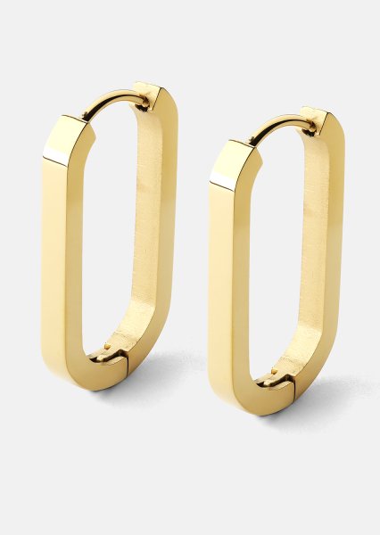 Pendiente Edge Hoops - 18k Chapado en oro