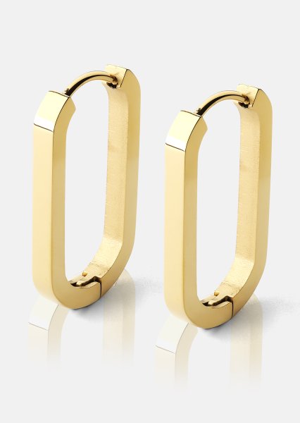 Pendiente Edge Hoops - 18k Chapado en oro
