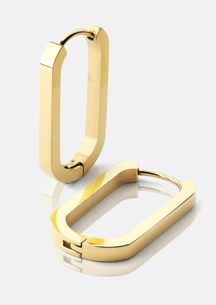 Pendiente Edge Hoops - 18k Chapado en oro