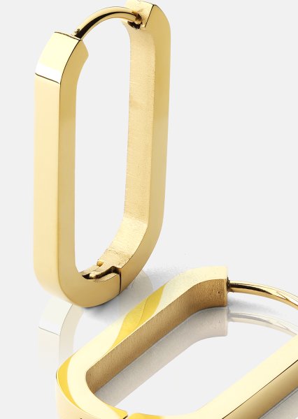 Pendiente Edge Hoops - 18k Chapado en oro