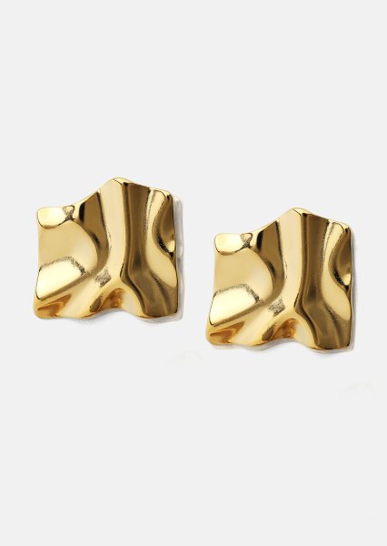 Pendiente Golden Ripple Studs - 18k Chapado en oro
