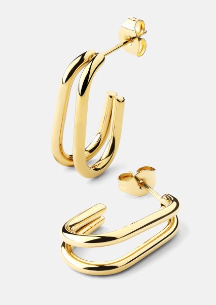 Pendientes Loop Duo – 18k Chapados en oro