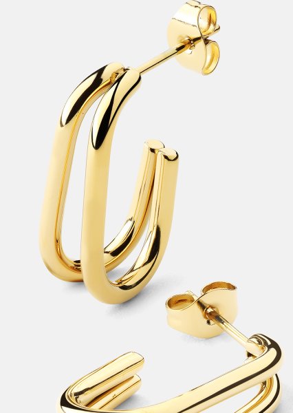 Pendientes Loop Duo – 18k Chapados en oro