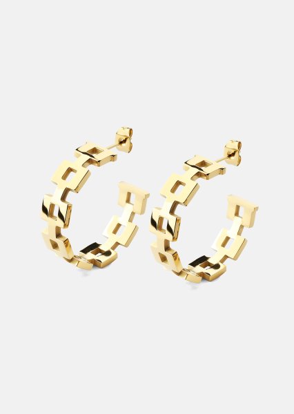 Pendiente GeoHoops - 18k Chapado en oro