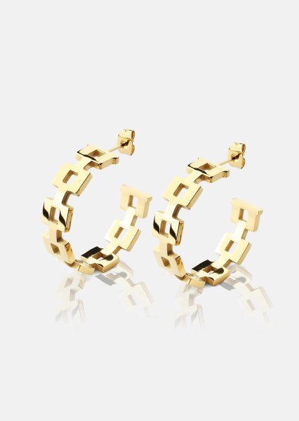 Pendiente GeoHoops - 18k Chapado en oro