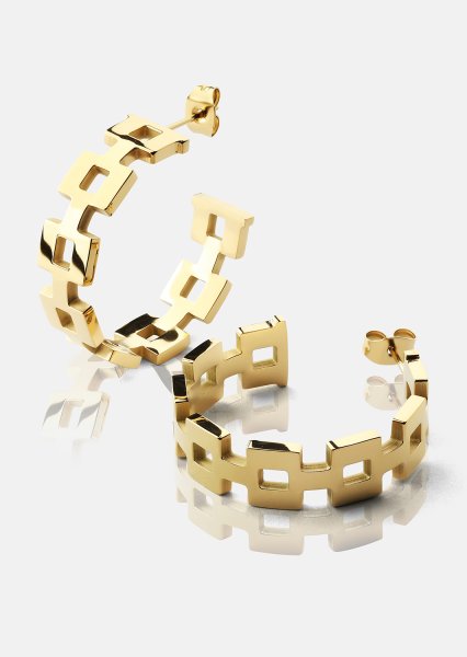 Pendiente GeoHoops - 18k Chapado en oro