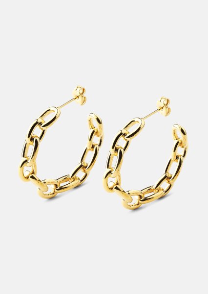 Pendientes Chain Bold - 18k Chapado en oro