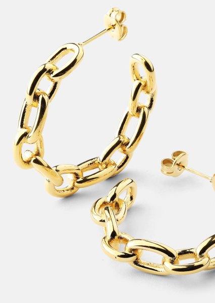 Pendientes Chain Bold - 18k Chapado en oro