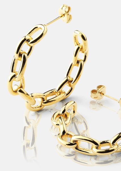 Pendientes Chain Bold - 18k Chapado en oro