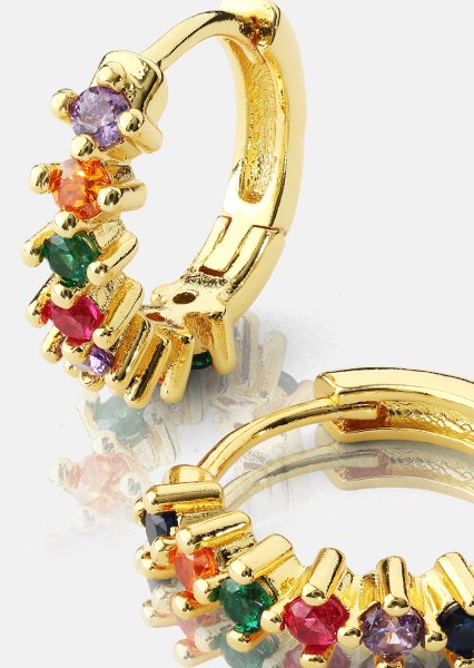 Pendiente Multicolor Shine - 18k Chapado en oro