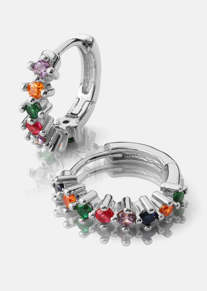 Pendiente Multicolor Shine - Chapado en plata