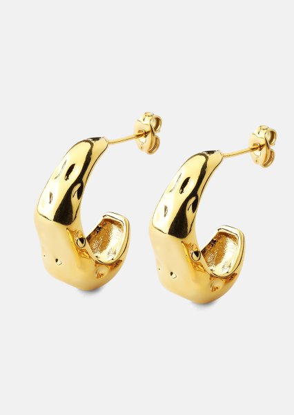 Pendientes Molten Hoop – 18k Chapados en oro