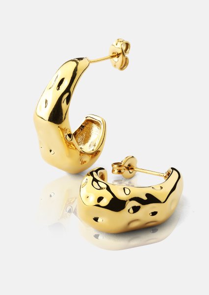 Pendientes Molten Hoop – 18k Chapados en oro