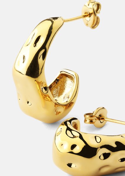 Pendientes Molten Hoop – 18k Chapados en oro