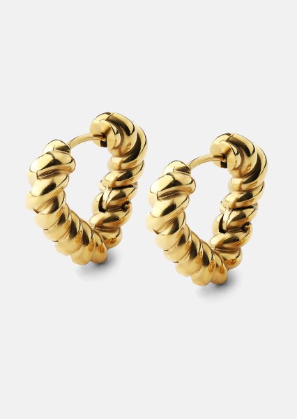 Pendientes Twisted Heart – 18k Chapados en oro
