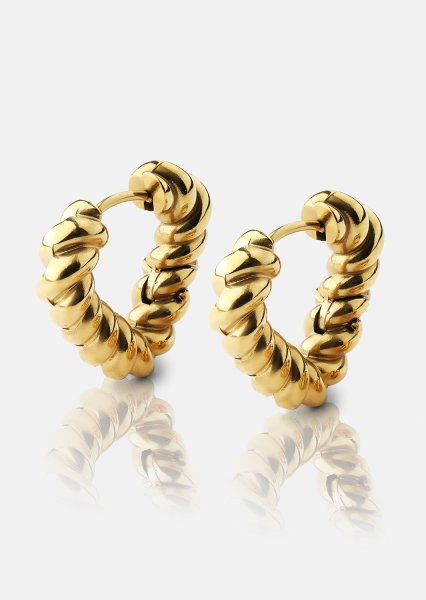 Pendientes Twisted Heart – 18k Chapados en oro