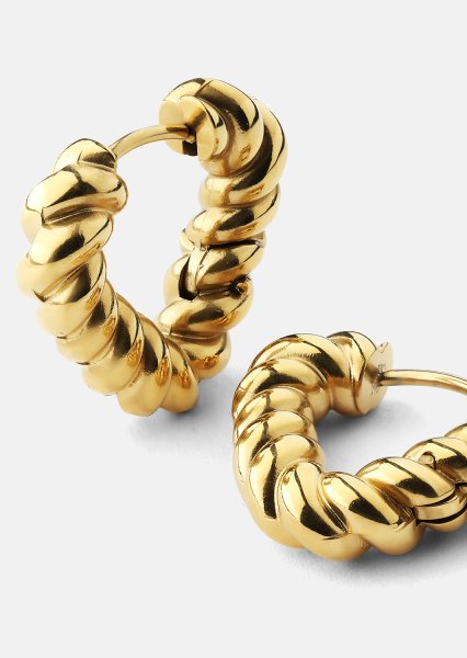 Pendientes Twisted Heart – 18k Chapados en oro