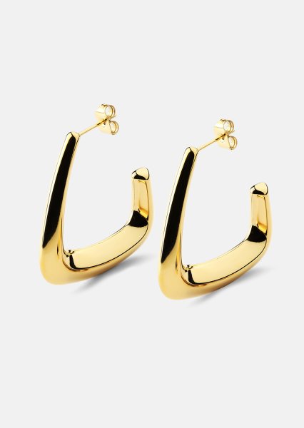 Pendientes Bold Curve – 18k Chapados en oro