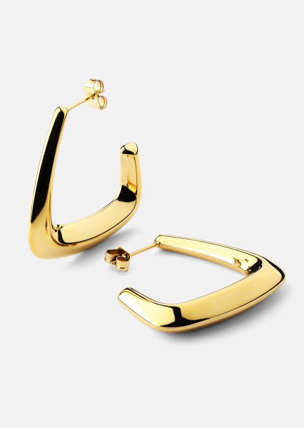 Pendientes Bold Curve – 18k Chapados en oro