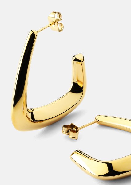 Pendientes Bold Curve – 18k Chapados en oro