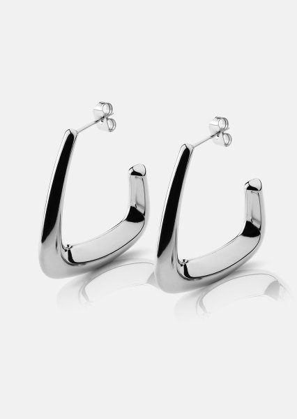 Pendientes Bold Curve – Chapados en plata
