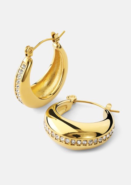 Pendientes Gleaming Curve – 18k Chapados en oro