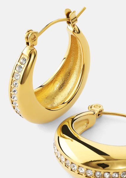 Pendientes Gleaming Curve – 18k Chapados en oro