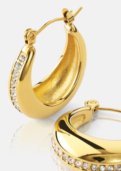 Pendientes Gleaming Curve – 18k Chapados en oro