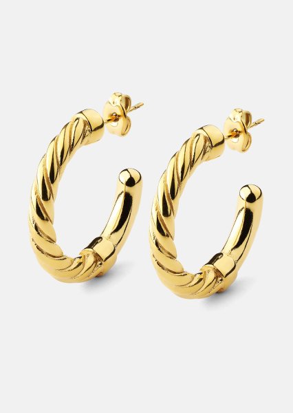 Pendientes Twistade Hoops – 18k Chapados en oro