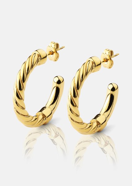 Pendientes Twistade Hoops – 18k Chapados en oro