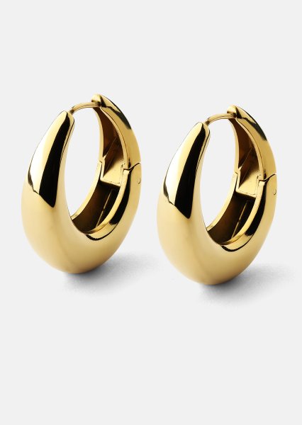 Pendientes Bold Curve – 18k Chapados en oro