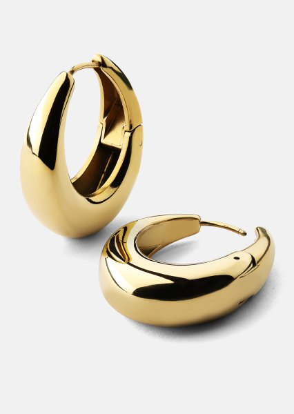 Pendientes Bold Curve – 18k Chapados en oro