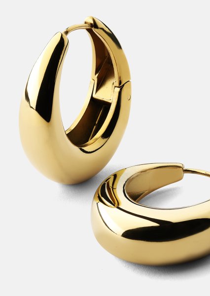 Pendientes Bold Curve – 18k Chapados en oro