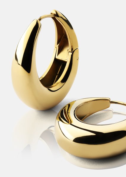 Pendientes Bold Curve – 18k Chapados en oro
