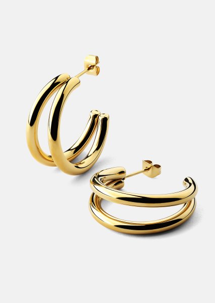 Pendiente Dual - 18k Chapado en oro
