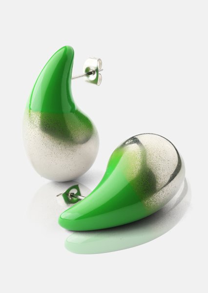 Pendientes Verdé Glow – Chapados en plata