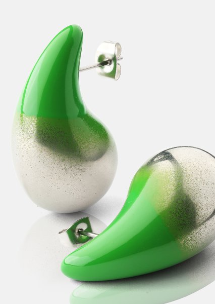 Pendientes Verdé Glow – Chapados en plata
