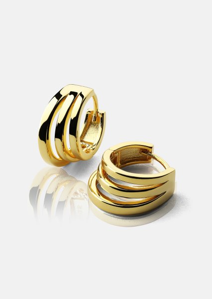 Pendientes Trio - 18k Chapados en oro
