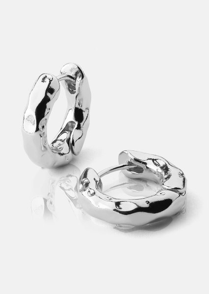 Pendiente Luxe Ripple Hoops - Chapado en plata