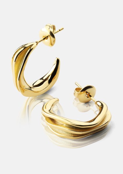 Pendientes Gleaming Flow - 18k Chapados en oro