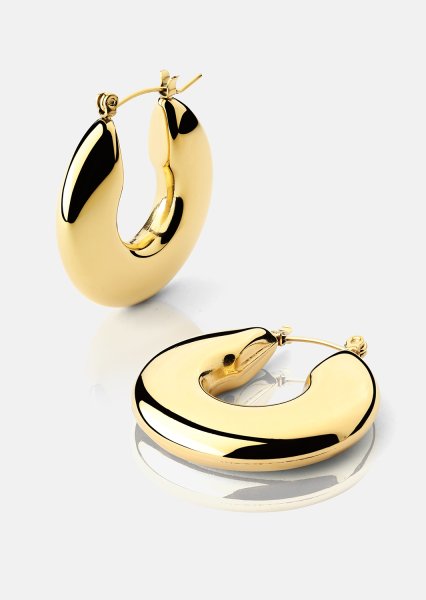 Pendiente Luna Bold Hoops - 18k Chapado en oro