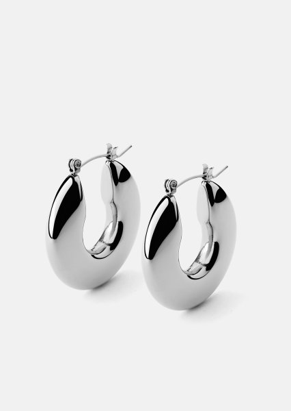 Pendiente Luna Bold Hoops - Chapado en plata