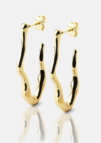 Pendiente Waves - 18k Chapado en oro