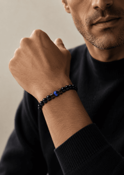 Pulsera de cuentas Obsidian Axis