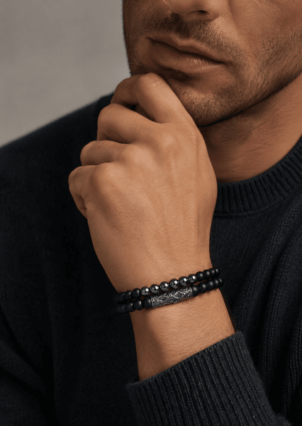 Pulsera de cuentas Obsidian Echo