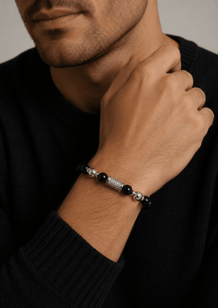 Pulsera de cuentas Obsidian Valor